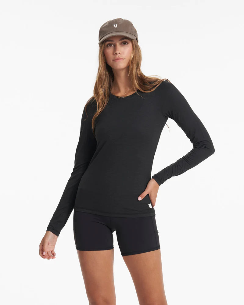 Vuori Long Sleeve Lux Crew - Black Heather