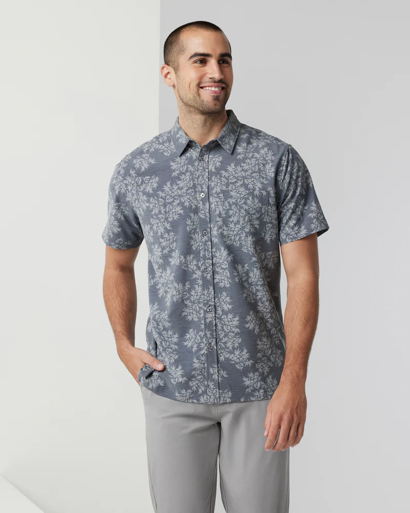 Vuori Bridge Short Sleeve Button Down - Shiitake Vista