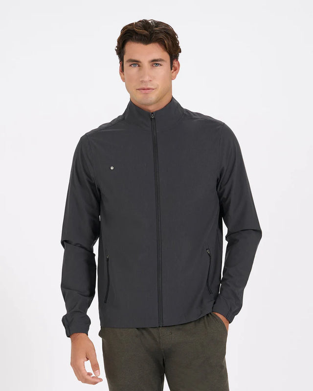 Vuori Venture Track Jacket - Black Linen Texture