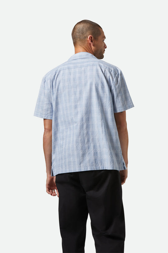 Brixton Men's Cru Oxford Plaid Relaxed Short Sleeve Shirt