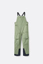 Rab women's bib overall pants with adjustable straps, cargo pockets, and reinforced cuffs.