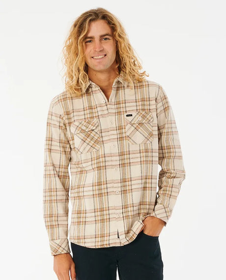 Rip Curl Griffin Long Sleeve Flannel Shirt - Bone