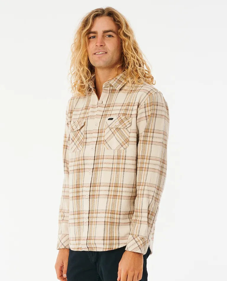 Rip Curl Griffin Long Sleeve Flannel Shirt - Bone