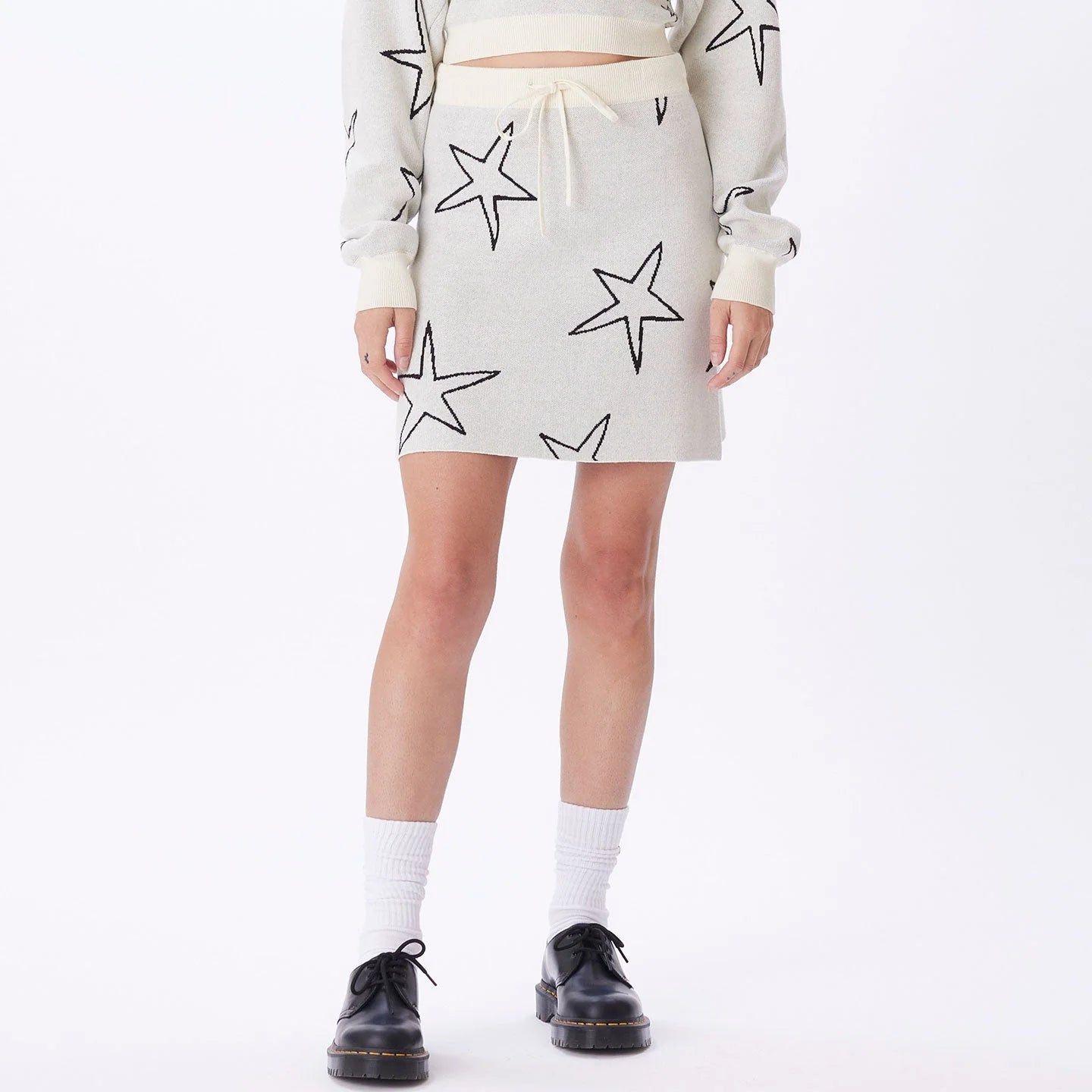 Obey Stars Sweater Skirt - Unbleached Multi