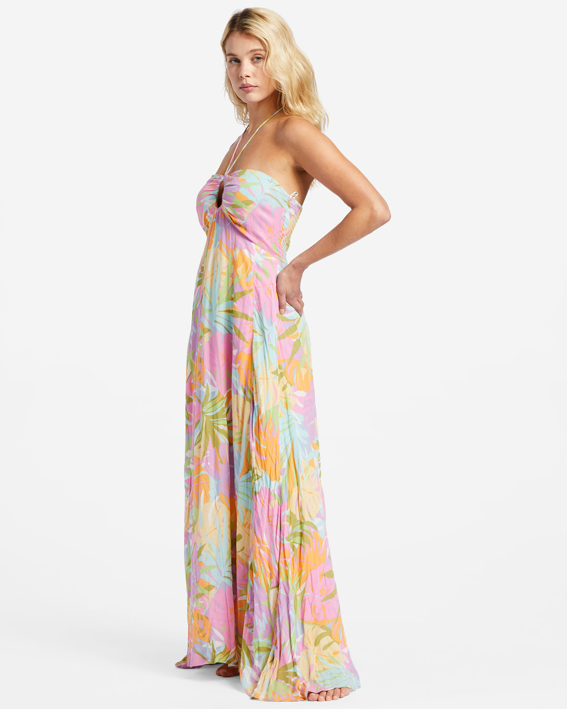 Load image into Gallery viewer, Billabong So Groovy Halter Maxi Dress - White/Multi
